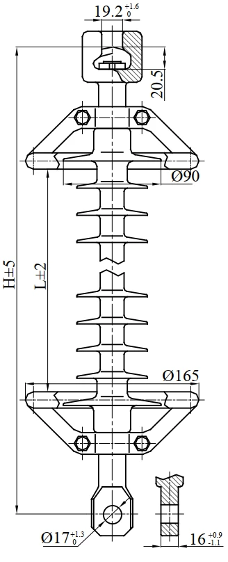 عازل جهد عالي LK 70/150-2GS لخطوط الطاقة
