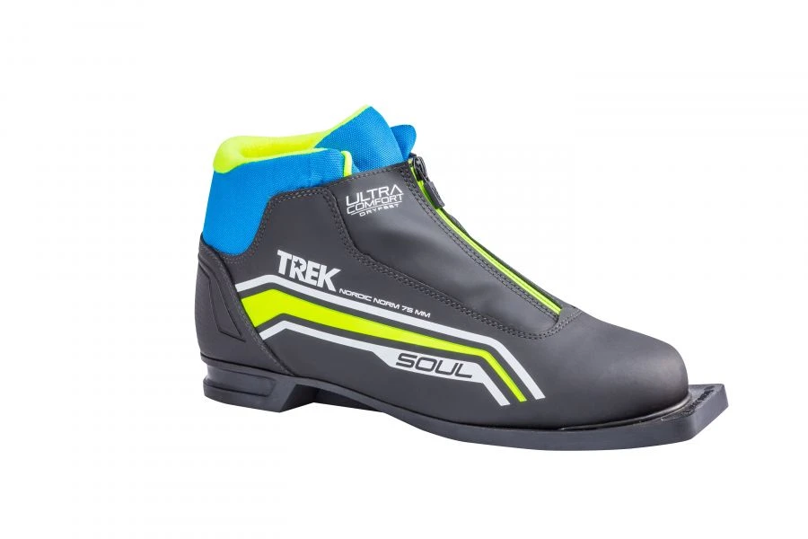 أحذية تزلج TREK Soul Comfort6 باللون الأسود (شعار ليمون نيون)