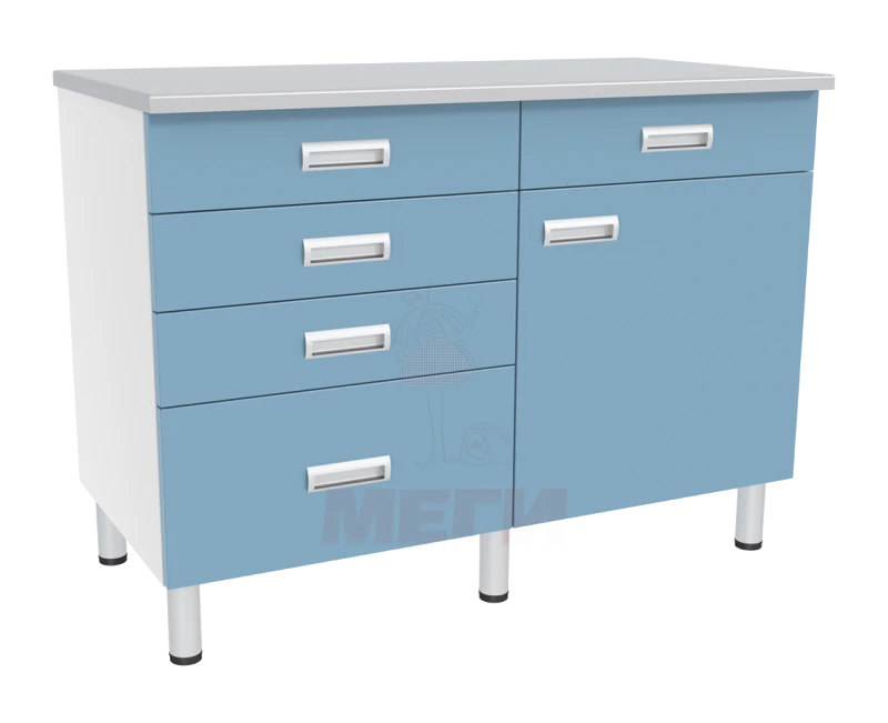 طاولة مختبرية SL-04-MSK (SL-04-223) مع خزائن وأدراج