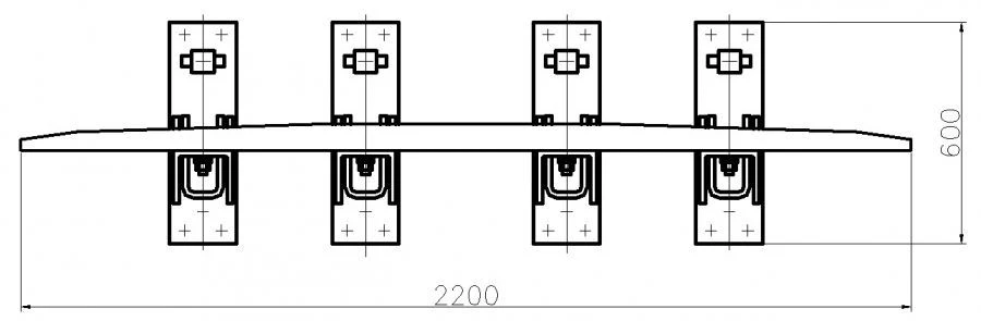 Complete SP850 Profile Counter Rail with Pads and Fasteners for MP380.00