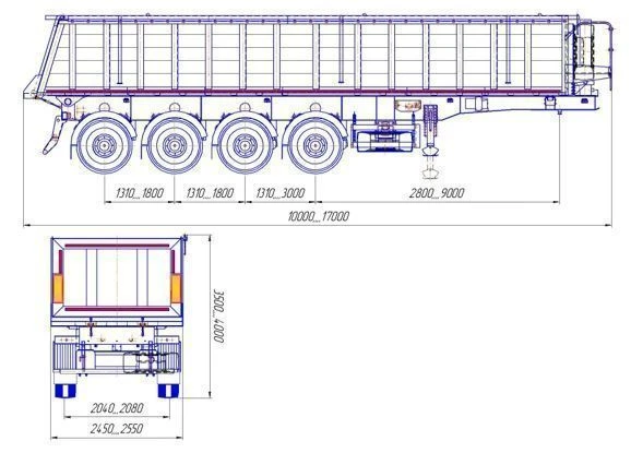 مقطورة تفريغ PPS-K4، نموذج PPCCT4، تعديل 9599-0000010-03