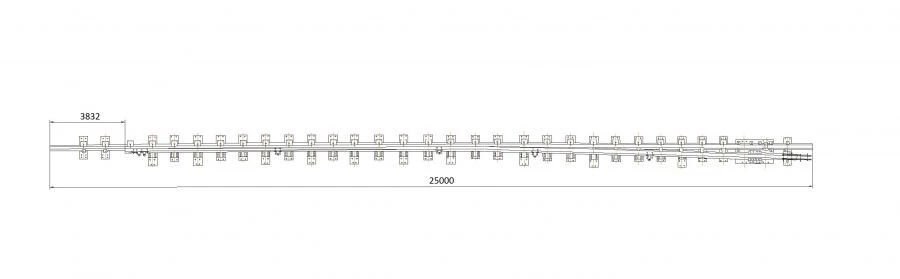 R65 Straight Rail with Curved Point 2451.05.010-01