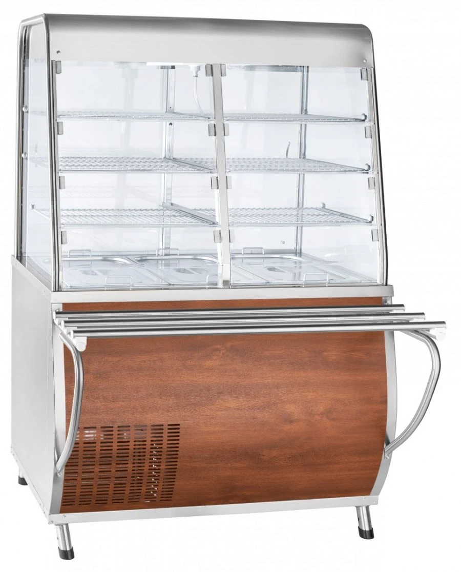 High-Temperature Refrigerated Display Counter with Neutral Cabinet PVV(N)-70T-C-NSh for Cold Snacks