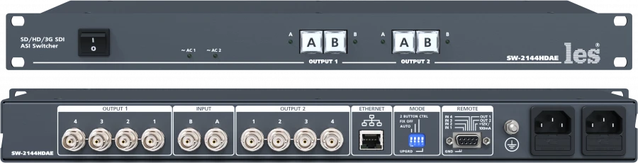 مفتاح احتياطي 2 في 1 للإشارات 3G/HD/SD-SDI وDVB-ASI SW-2144HDAE
