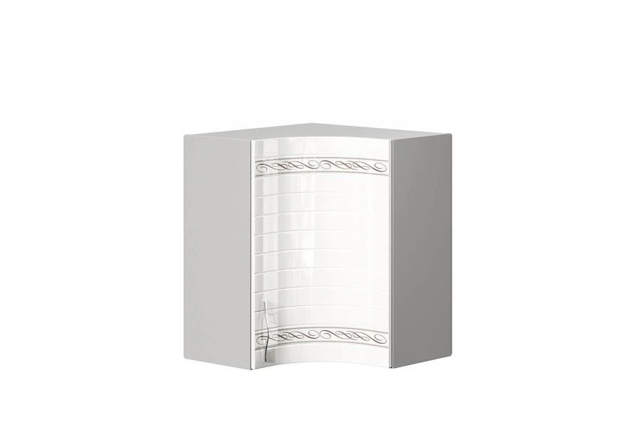 White Anastasia Type 3 831 Facade with Straight Milling and Design, Handle Included