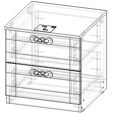 Marcel Series Storage Cabinet with 2 Drawers