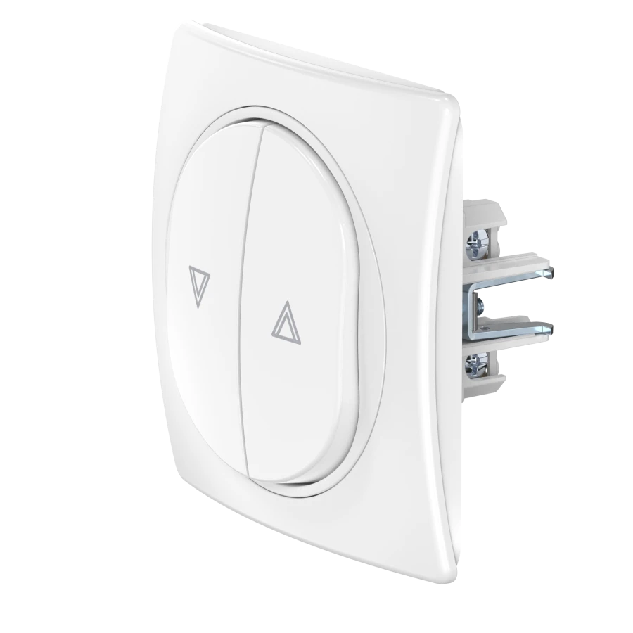 مفتاح CADUCEUS ALING EON للتثبيت المخفي للستائر المتحركة 10A، 250V، أبيض، رقم الفن E6075.00