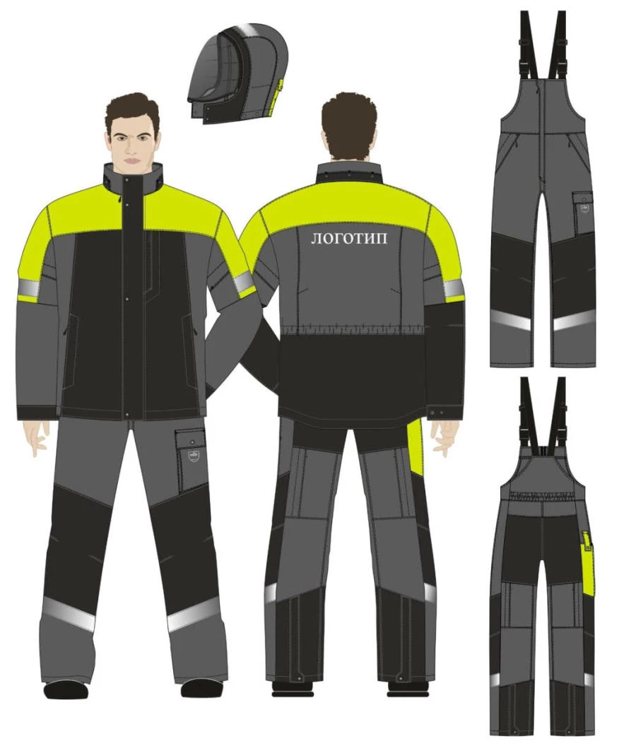 Men's Protective Suit for Industrial Contaminants and Mechanical Hazards, Model Arm