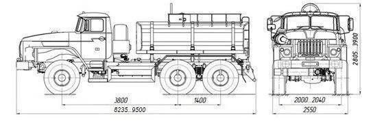 Food Liquid Transport Tank Truck AЦВ 4680K3-20 on URAL 5557 Chassis