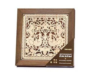 Russian Patterns Wooden Puzzle "Shemogodskaya Carving" (16 Pieces) - Code 134