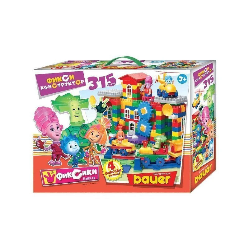 Educational Building Toy Bauer "Fixies" Series with 315 Pieces and 4 Figures