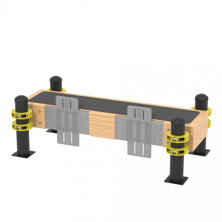 Horizontal Gymnastics Bench with Two Expandable Anti-Vandal Measuring Rulers