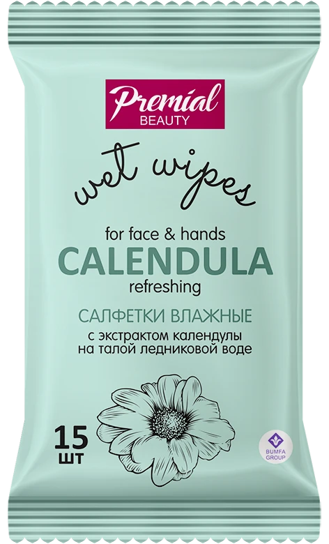 Refreshing Wet Wipes with Marigold Extract for Daily Use PREMIAL Vita Active