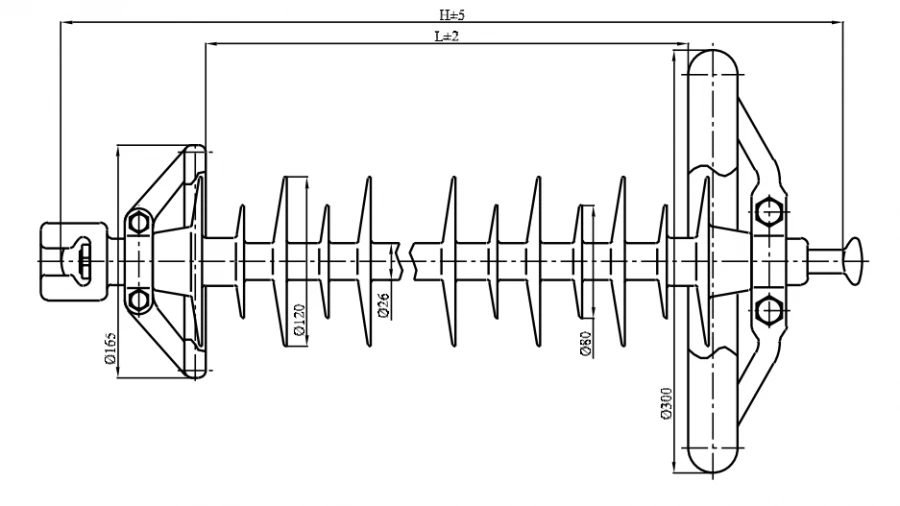 عازل سيليكوني مركب لخطوط الطاقة LK 160/330-I-4 GP
