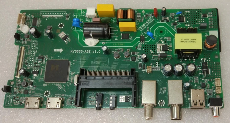 وحدة الكترونية للوحة الرئيسية لتلفزيونات DVB-T2 39"-43" (KV3663-A43-xxx-yy)