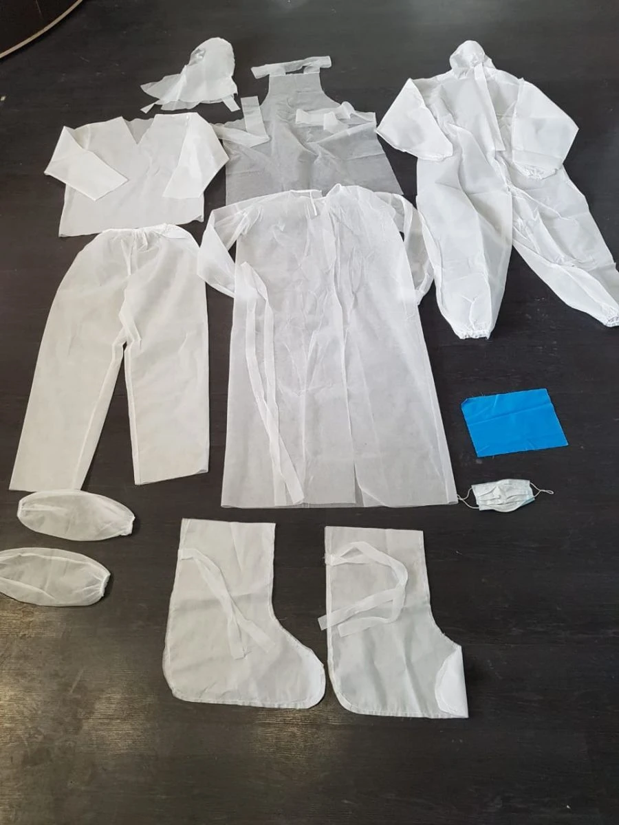 Medical Disposable Non-Sterile Clothing Set: Jumpsuit, Gown, Shoe Covers, Jacket, Shirt, Pants