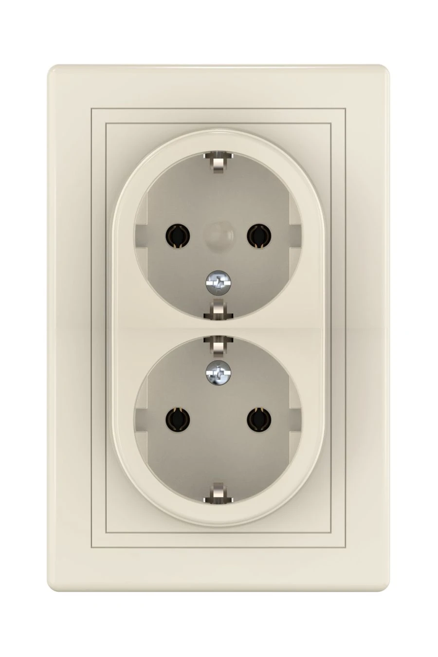 مقبس CADUCEUS ALING PRESTIGE مزدوج مع تأريض، بيج، 16A، 250V