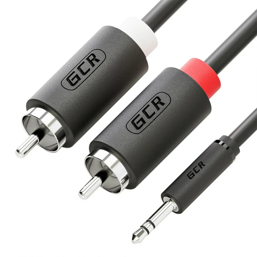 كابل صوتي عالي الجودة GCR-AJR1، جاك 3.5 مم إلى 2 RCA