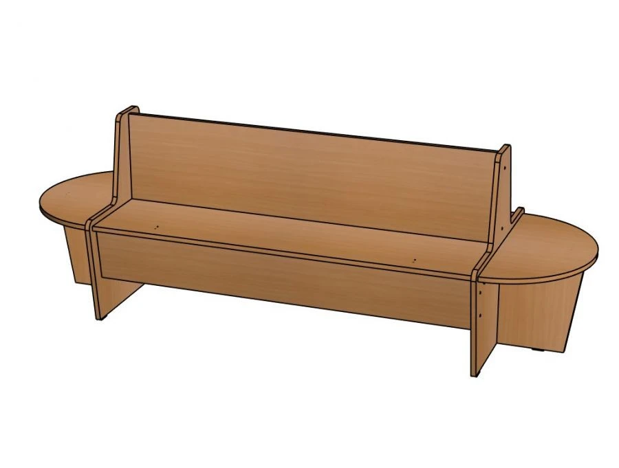 Cheburashka Sofa No. 3 with Two Side Seats (Wood) H340/NM29