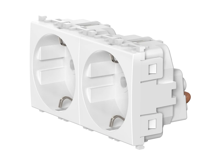 مقبس مزدوج مخفي مع تأريض، 2x16A، 250V~ - نموذج CADUCEUS ALING Experience