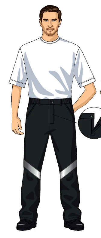 Men's Protective Pants for OHS and Mechanical Impact SMA125-101/001-DKB