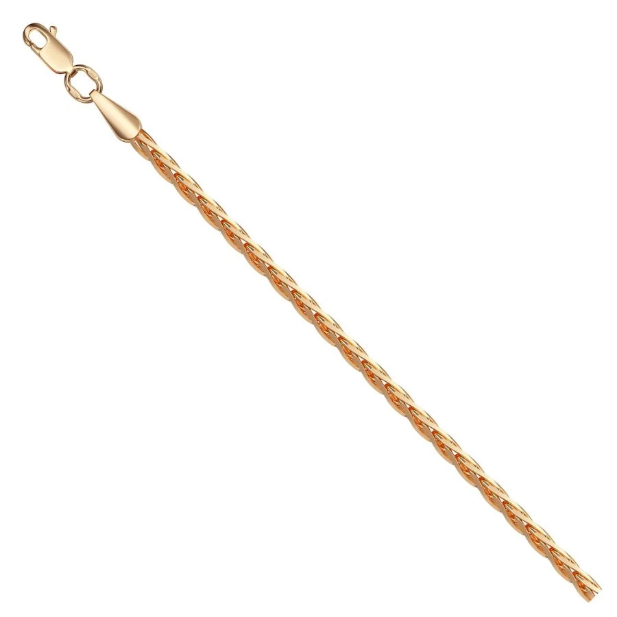 Triple Green Wheat Gold Bracelet 585 with Diamond Facet Nb17-244