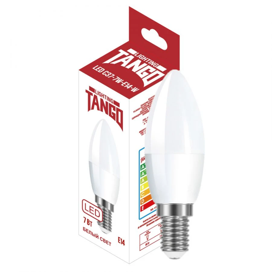 لمبة ضوء LED 7 واط E27 شمعية 4000 كلفن 220 فولت (TANGO LED C37-7W-E27-W)