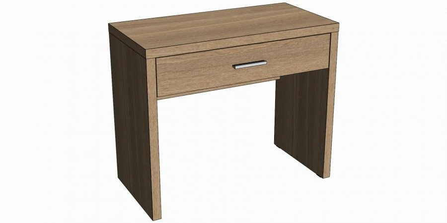 مكتب كتابة رونا مع درج، 900x750x450 مم (كروم، أسود)