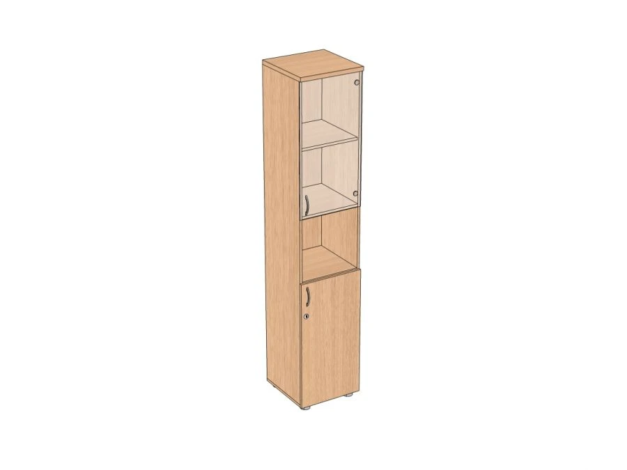 Document Cabinet with Transparent/Tinted Glass, High and Narrow, 400*405*2025 mm, ApShDNS-4
