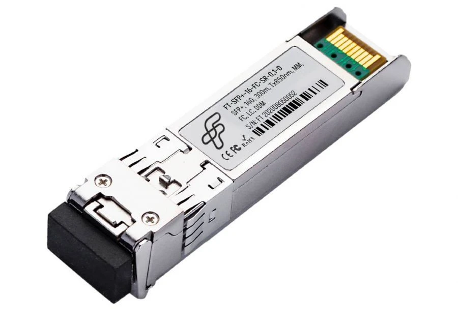 جهاز الإرسال والاستقبال البصري عالي السرعة SFP 16 جيجابت في الثانية FT-SFP+-16-FC-SR-0.1-D