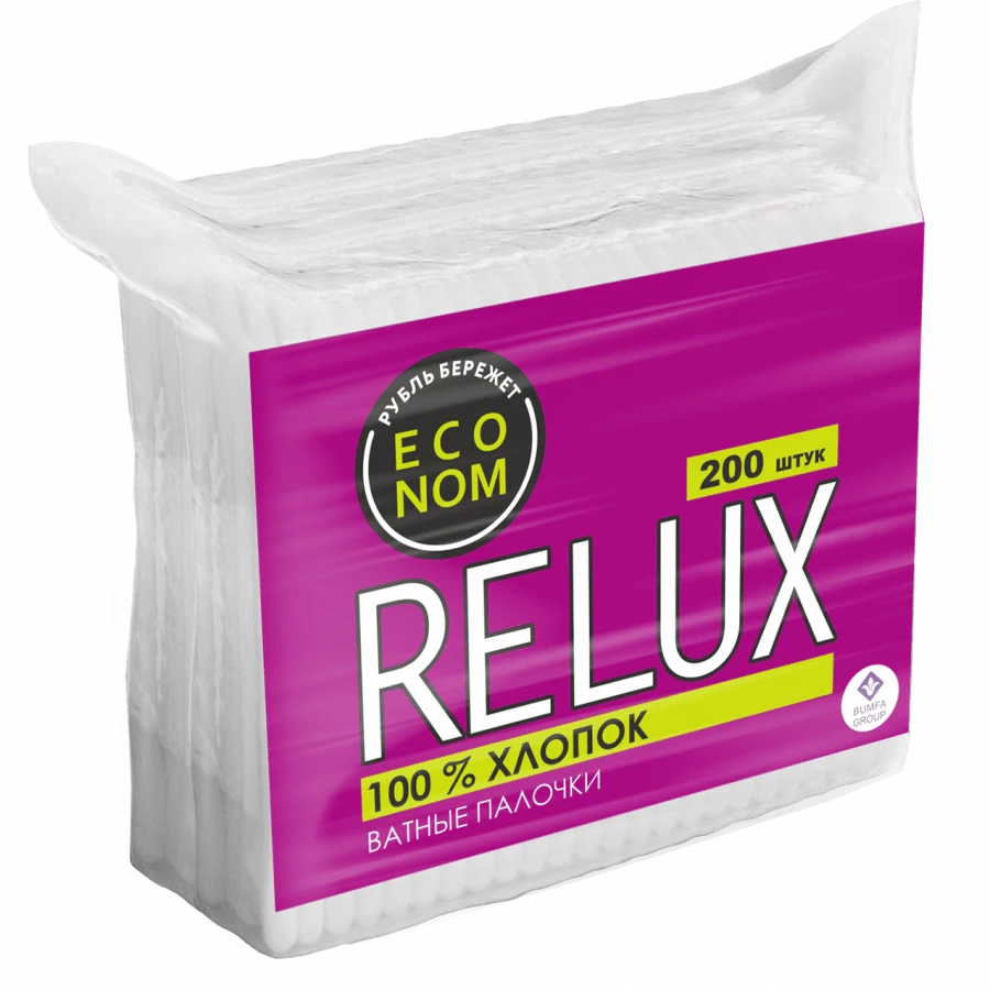 أعواد قطنية 100% للاستخدامات الصحية والتجميلية RELUX عبوة من 200
