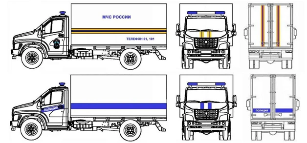 Emergency Transport Vehicle for Rescue Services and Police Model 3010GC on Chassis C41RB3 with Diesel Engine