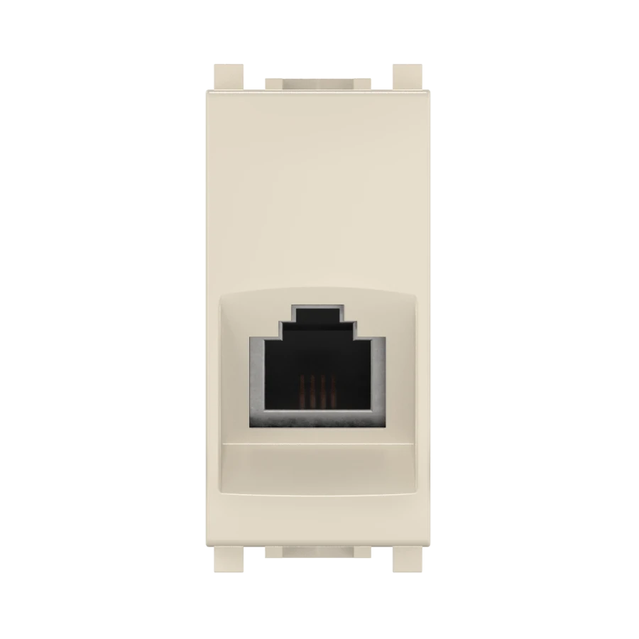CADUCEUS ALING Experience Hidden Installation Telephone Socket RJ12 6P4C Cat.3 1M Beige Art. 74211.9