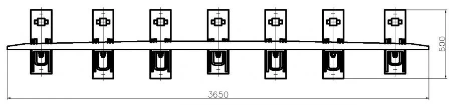 سكة مضادة من ملف SP850 مع مجموعة كاملة من الدعامات والمثبتات (لنموذج SP نوع R65) MP380.00