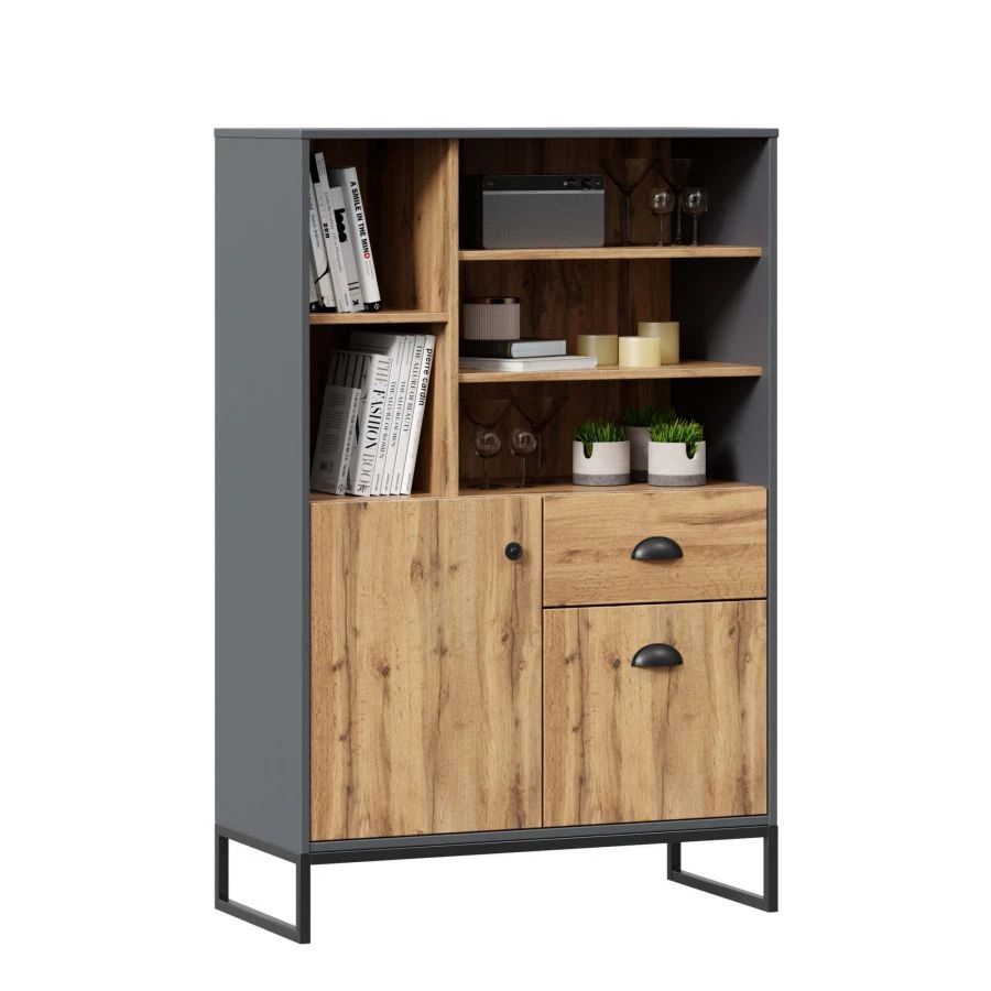 Loft High Cabinet LD.689020.000 (Oak Votan/Onyx Gray)