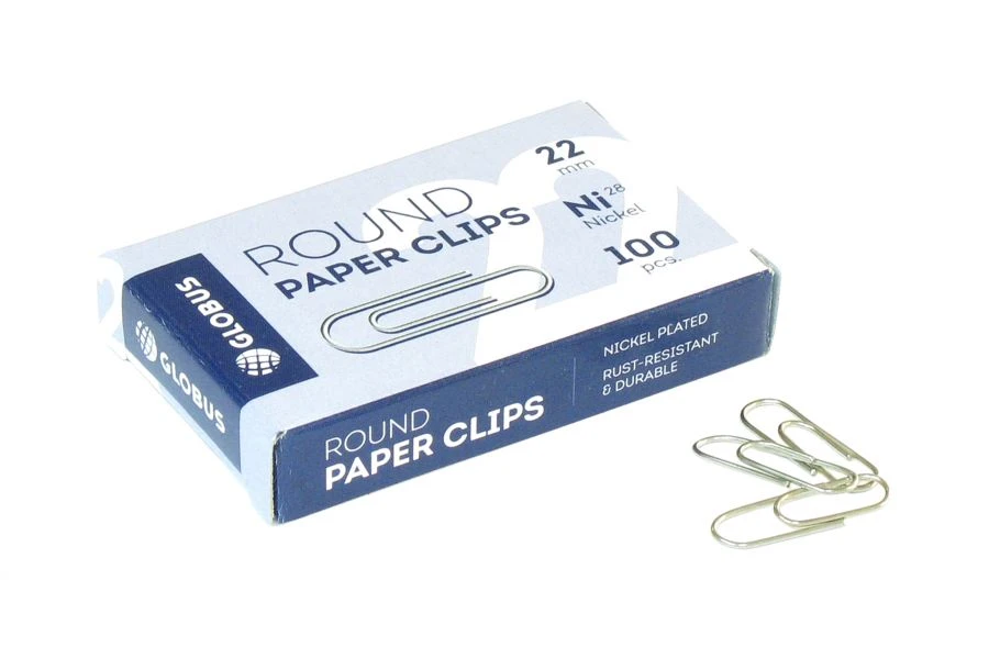 Nickel-Plated Paper Clips 22mm, Pack of 100