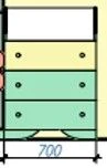Flower Design 3-Drawer Chest for Kids - TDI Kids Series