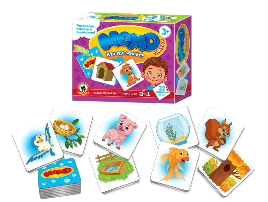 Memory Pairs Game "Who Lives Where?