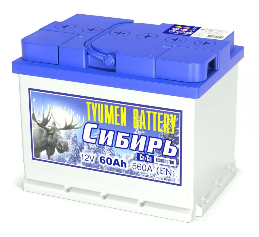 بطارية رصاصية قابلة للشحن TYUMEN BATTERY 6СТ-60L سيبيريا