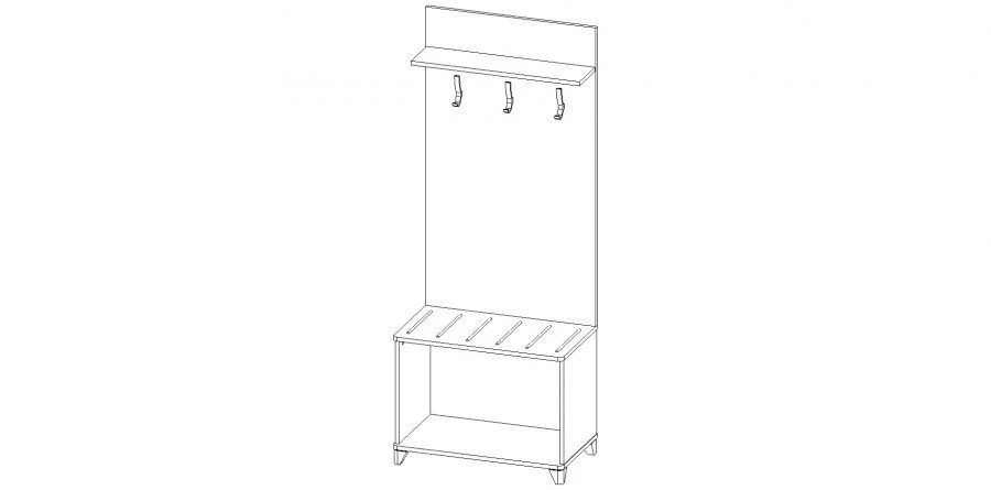 Salvador" Living Room Furniture Set - Wall-Mounted Coat Rack with Luggage Holder V401 S01