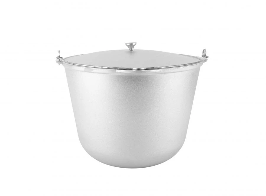Aluminum Camp Pot 40L (Uncoated) with Aluminum Lid - Kukmara