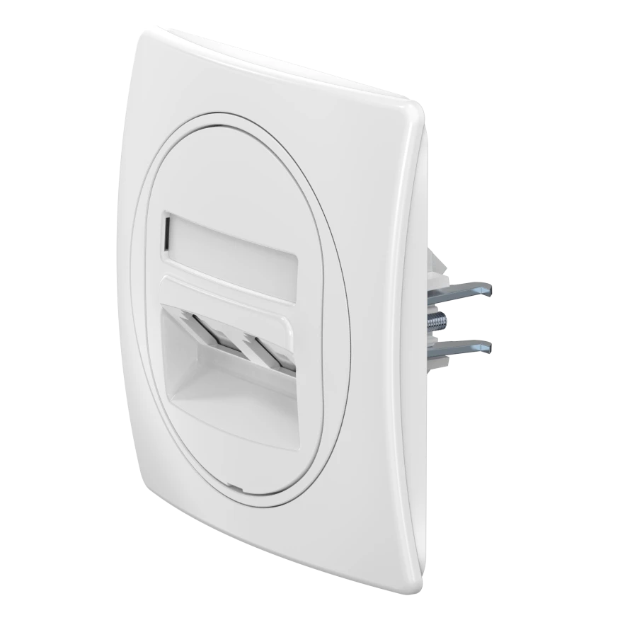 CADUCEUS ALING EON Double Telephone Socket 2xRJ12 6P4C, White, Art. E613.00