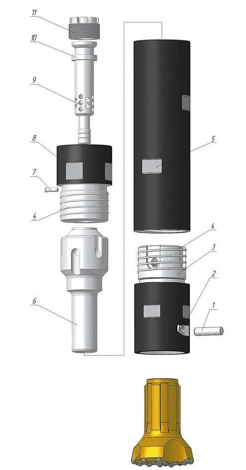 مثقاب هوائي غاطس P-160-5.5SH أداة عالية الكفاءة