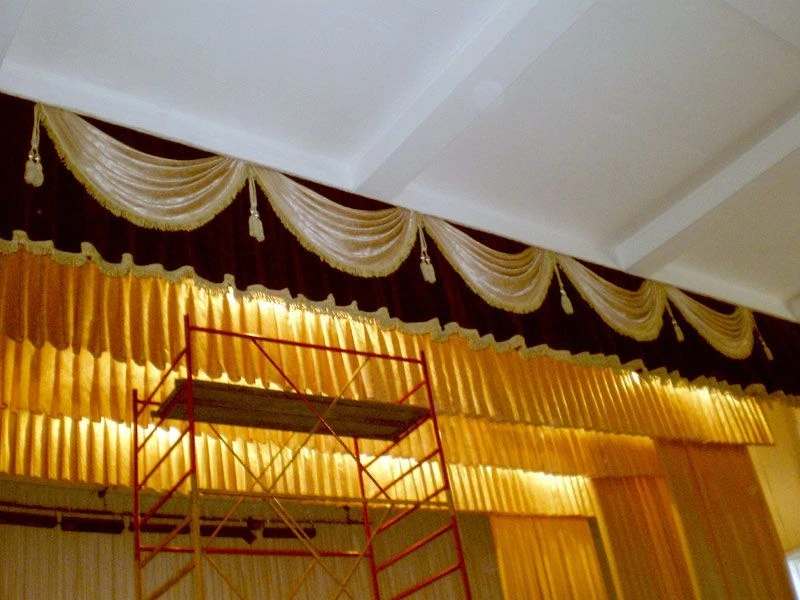 Pleated Harlequin Stage Curtain (Upper Part of Front Stage Drapery)