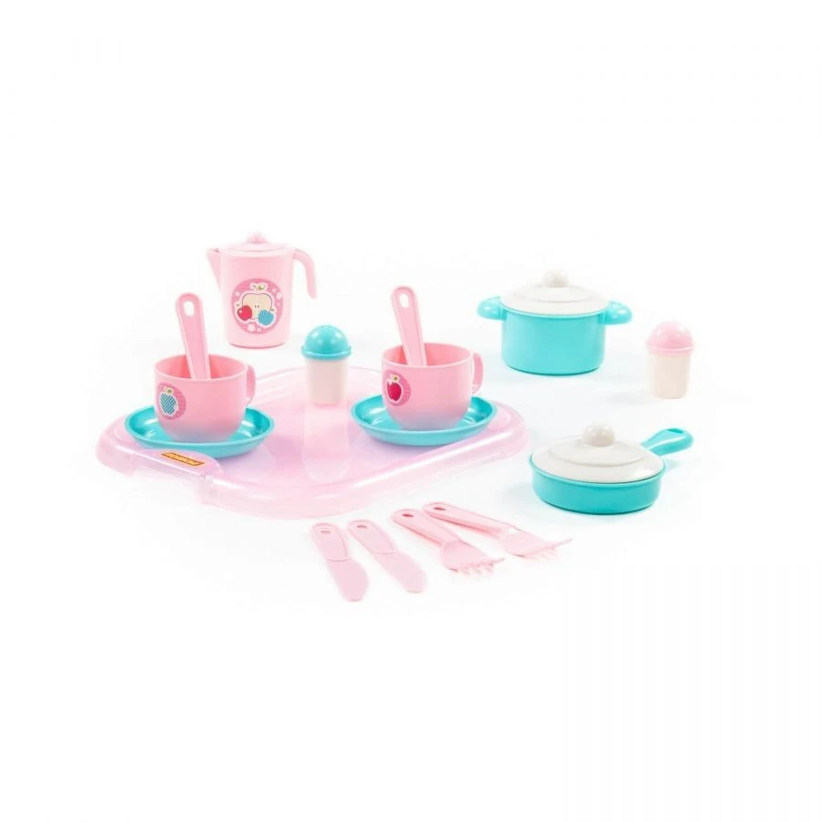 Kids' Dinnerware Set "Hostess" for 2 with Tray (19 Pieces) V4