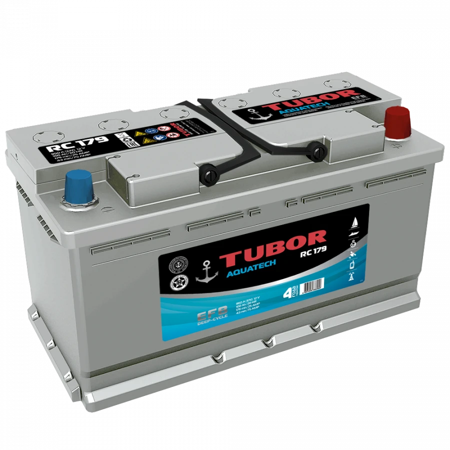 بطارية بدء تشغيل حمض الرصاص TUBOR AQUATECH 6СТ-100.1(0) VL