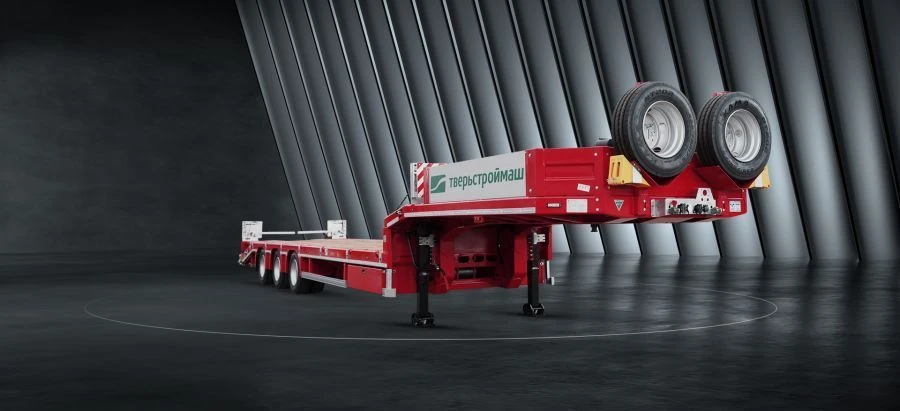 Specialized Heavy-Duty Semi-Trailer Tversoyrmash 993931 Mod 0021 with Ramps