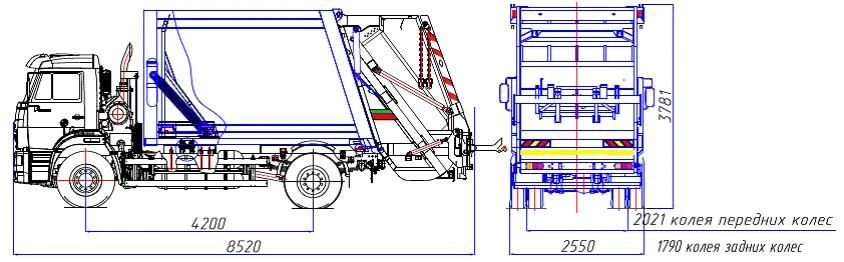شاحنة جمع القمامة ذات التحميل الخلفي موديل MK-4546-G6