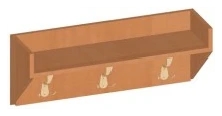 Wall-Mounted Coat Rack with Hooks and Shelf, Art. U.01.18