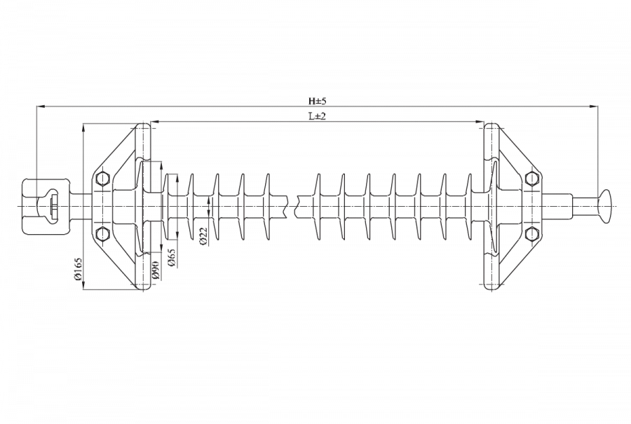 عازل تعليق خطي مع غلاف واقي من السيليكون LK 70/110-I-2 GP